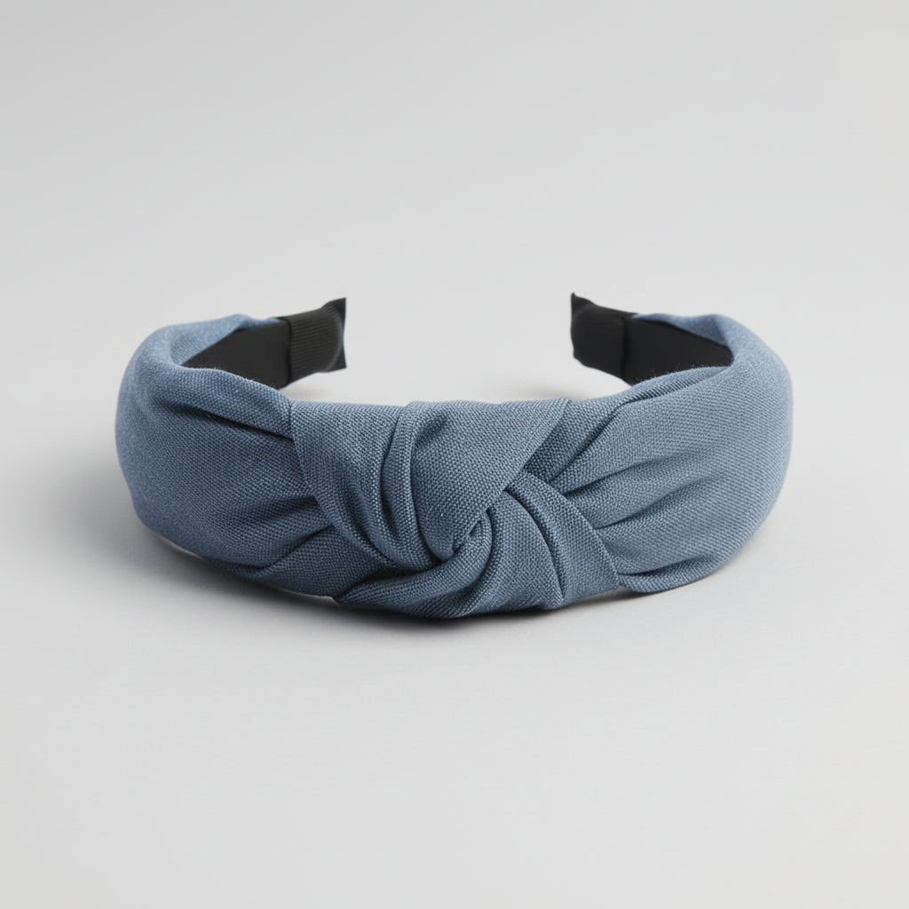 Jeansowa opaska na głowę z wiązaniem