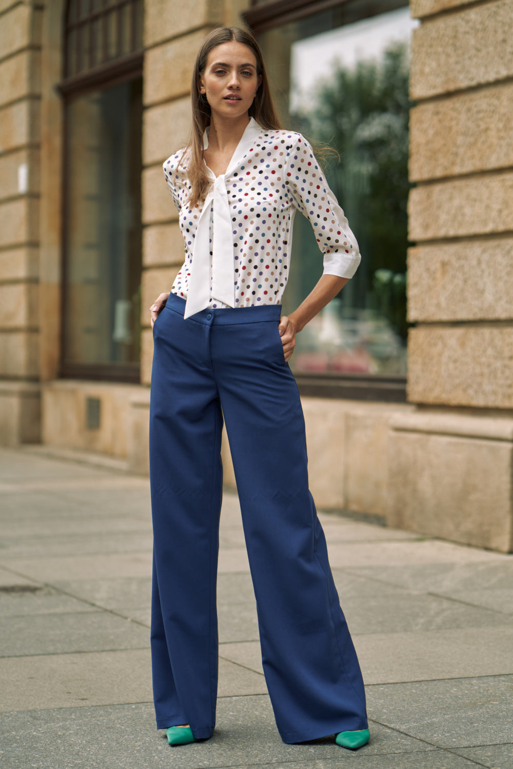 Cobalt blue palazzo trousers SD95 Cobalt - Nife