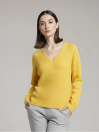 Sweter dzianinowy z dekoltem w serek