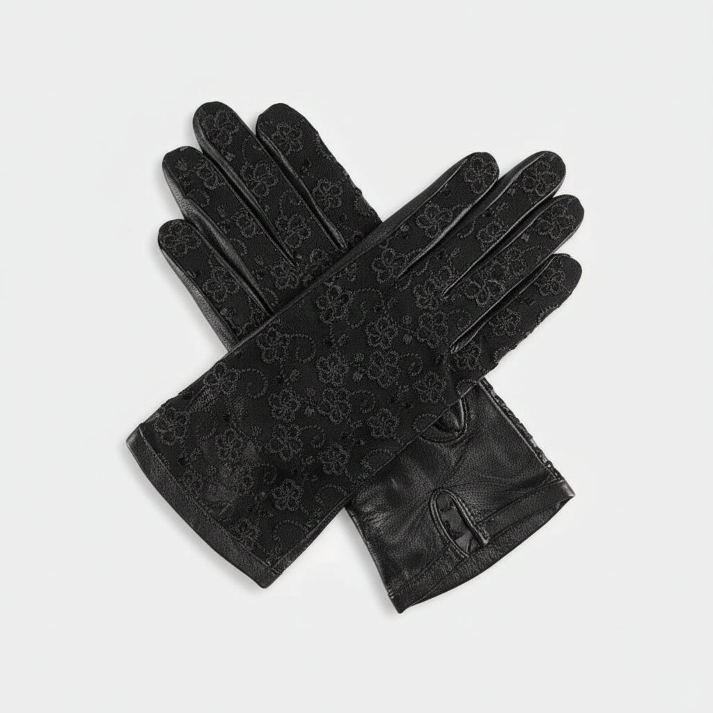 Eleganckie antypoślizgowe rękawiczki skórzane