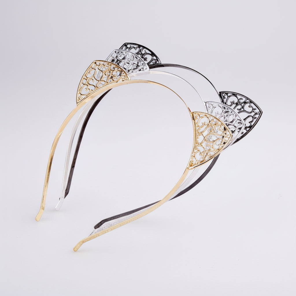 Opaska do włosów kocie uszy wzorki