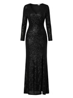 Błyszcząca sukienka wieczorowa MAXI z cekinami - Sweet Victoria