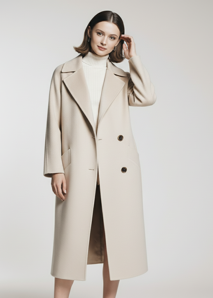 Dwurzędowy płaszcz zapinany na guziki