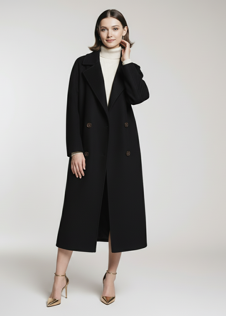 Dwurzędowy płaszcz zapinany na guziki