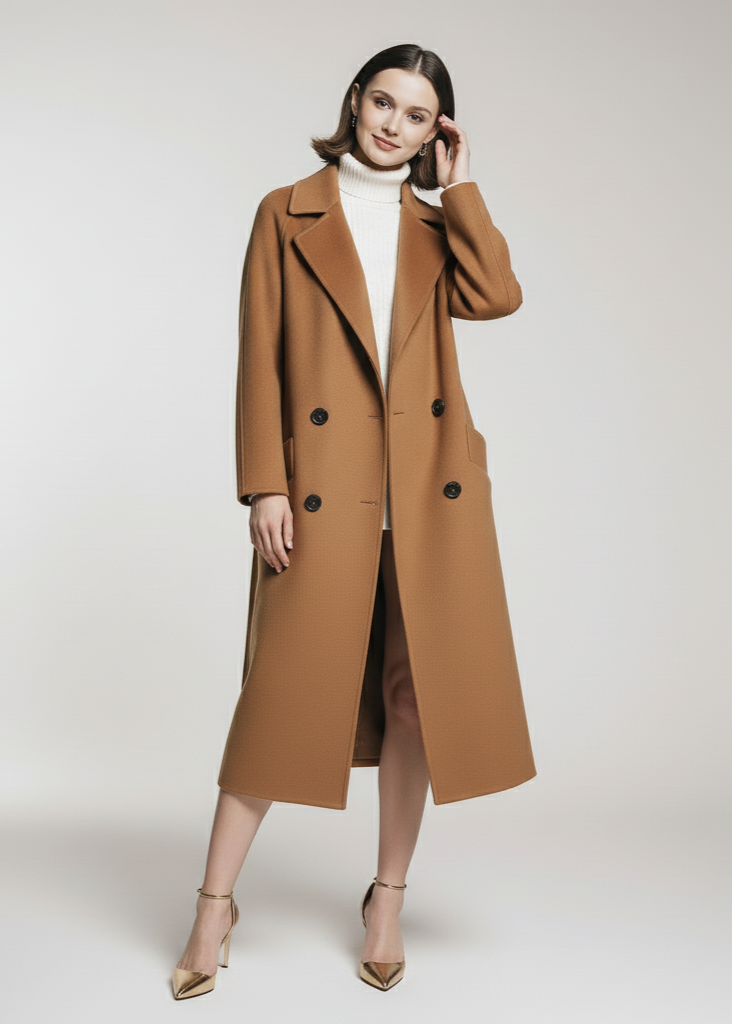 Dwurzędowy płaszcz zapinany na guziki