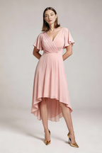 Sukienka balowa MIDI z dekoltem w serek