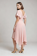 Sukienka balowa MIDI z dekoltem w serek