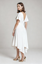 Sukienka balowa MIDI z dekoltem w serek