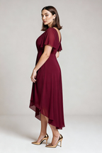 Sukienka balowa MIDI z dekoltem w serek