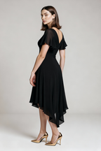 Sukienka balowa MIDI z dekoltem w serek