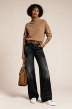 Spodnie jeansowe proste z rozszerzanymi nogawkami