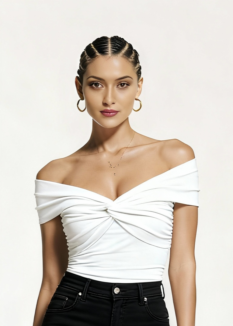 Jednolity top z odkrytymi ramionami