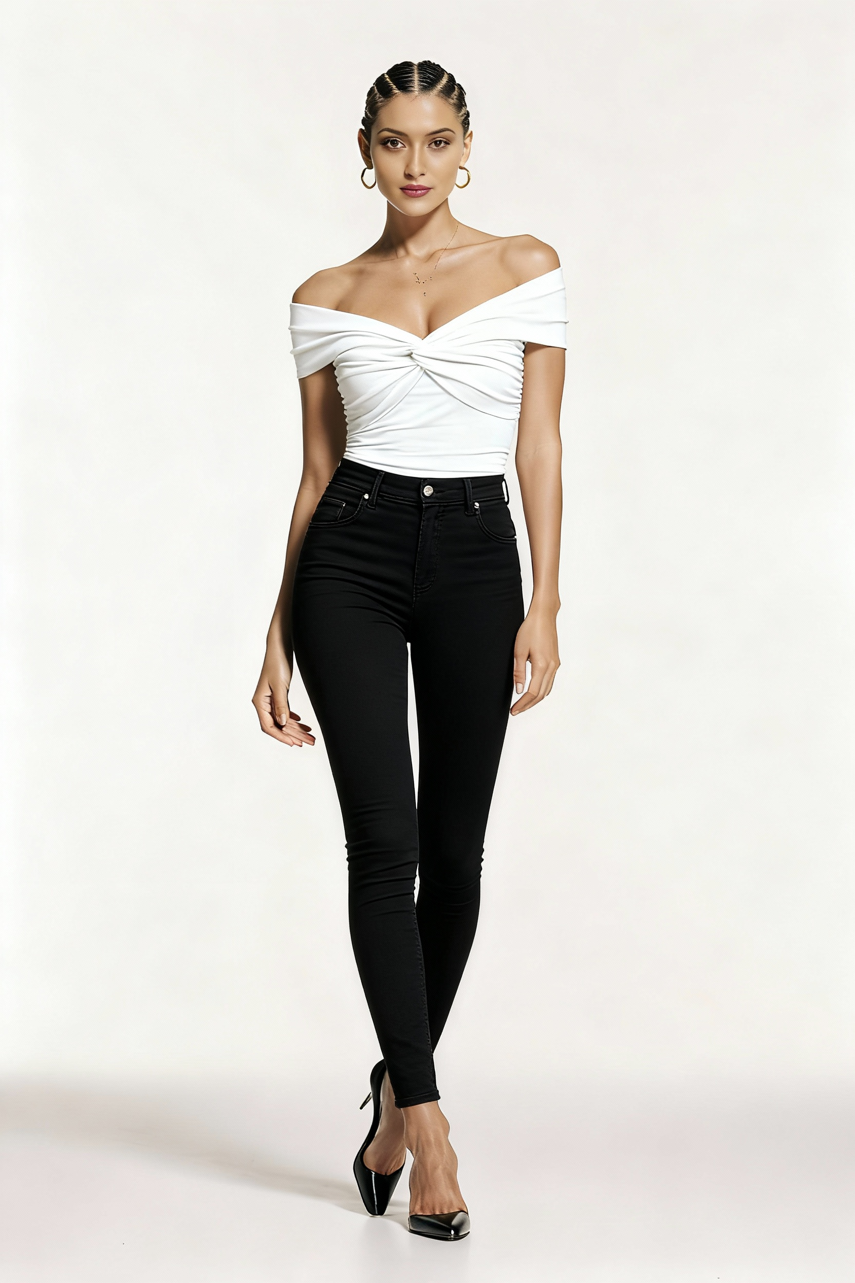 Jednolity top z odkrytymi ramionami