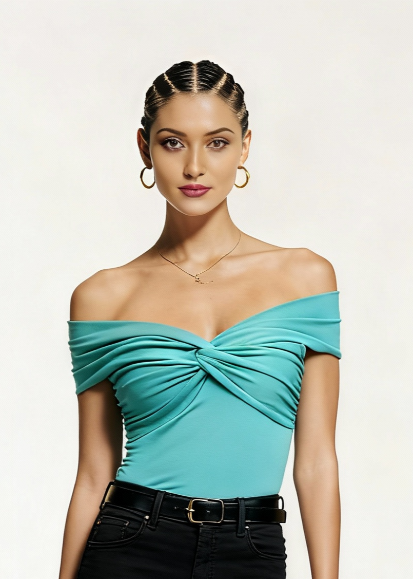 Jednolity top z odkrytymi ramionami