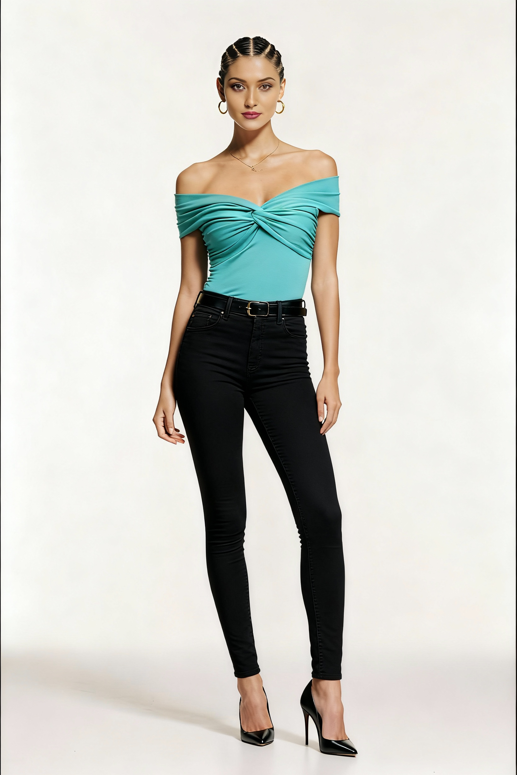 Jednolity top z odkrytymi ramionami