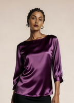 Jedwabna wyjściowa koszulka z połyskiem