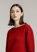 Cienka sweterkowa bluzka z okrągłym dekoltem