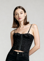 Koronkowy top gorsetowy modelujący talię