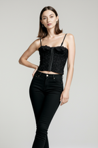 Lace corset top shaping the waist