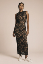 Sleeveless lace dress for New Year's Eve