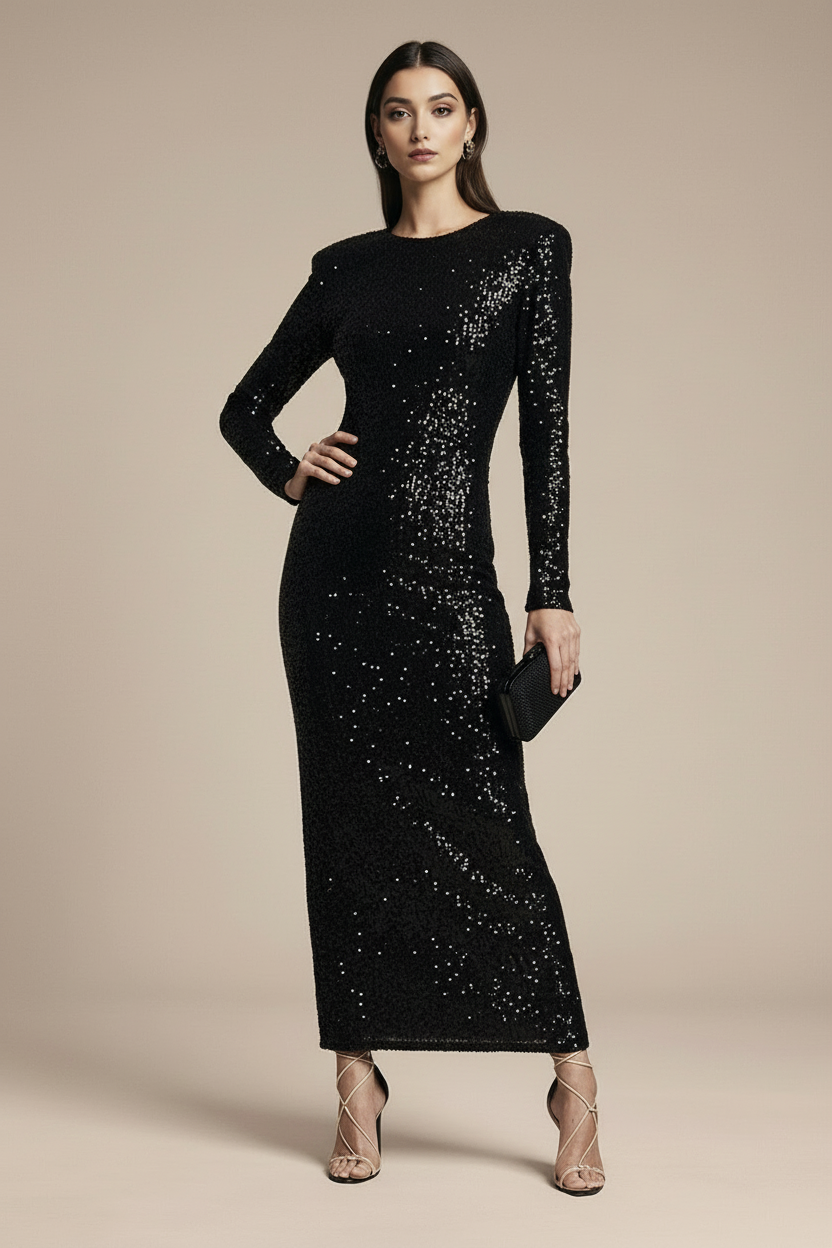 Sukienka z odkrytymi plecami i dekoracyjną kokardą na sylwestra