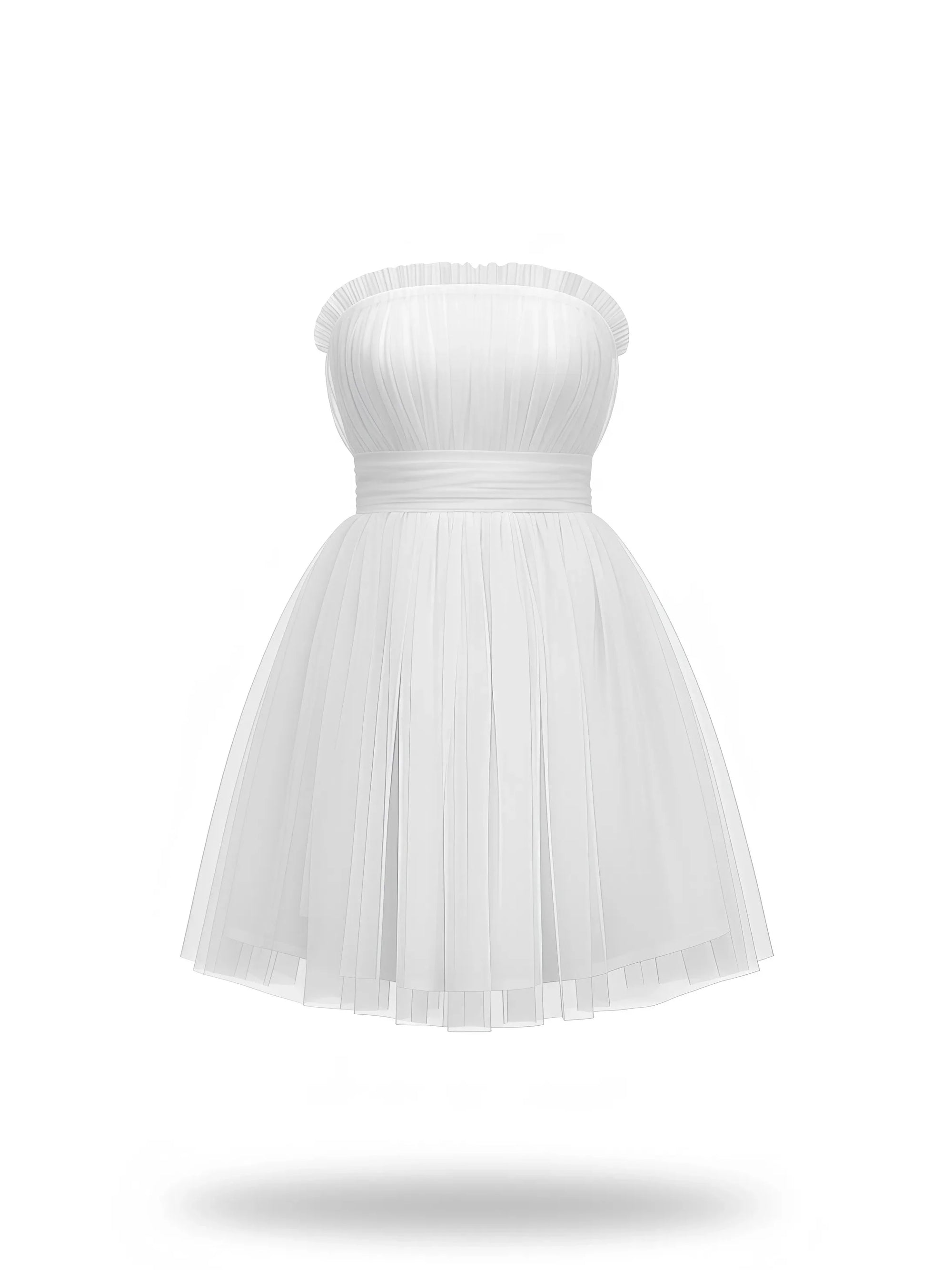 Tiulowa sukienka MINI z falbanami - Sweet Victoria