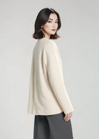 Kardigan z dzianiny wełnianej z długim rękawem