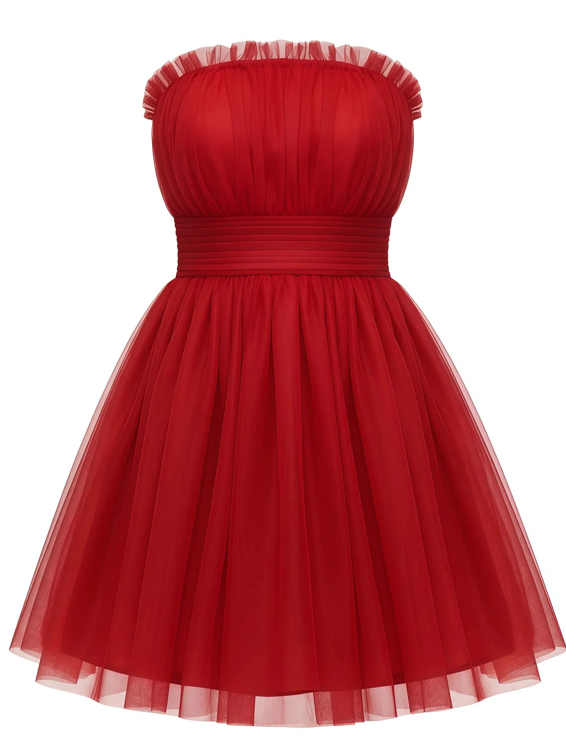 Tiulowa sukienka MINI z falbanami - Sweet Victoria