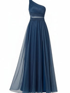 Stylowa suknia wieczorowa MAXI na jedno ramię