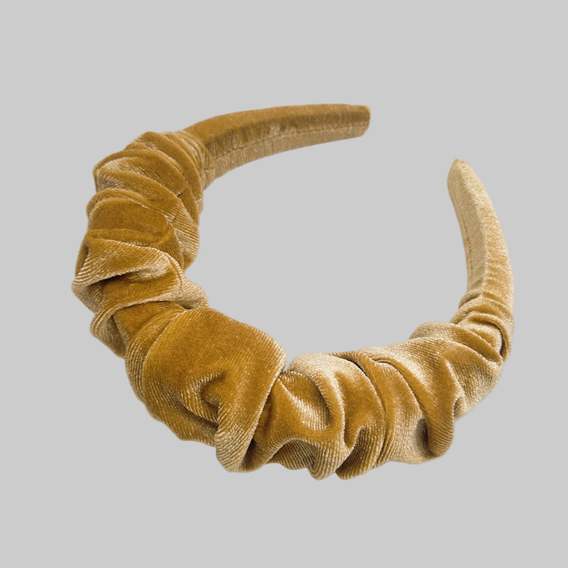 Jesienno-zimowa opaska na głowę z dekoracyjnym marszczeniem