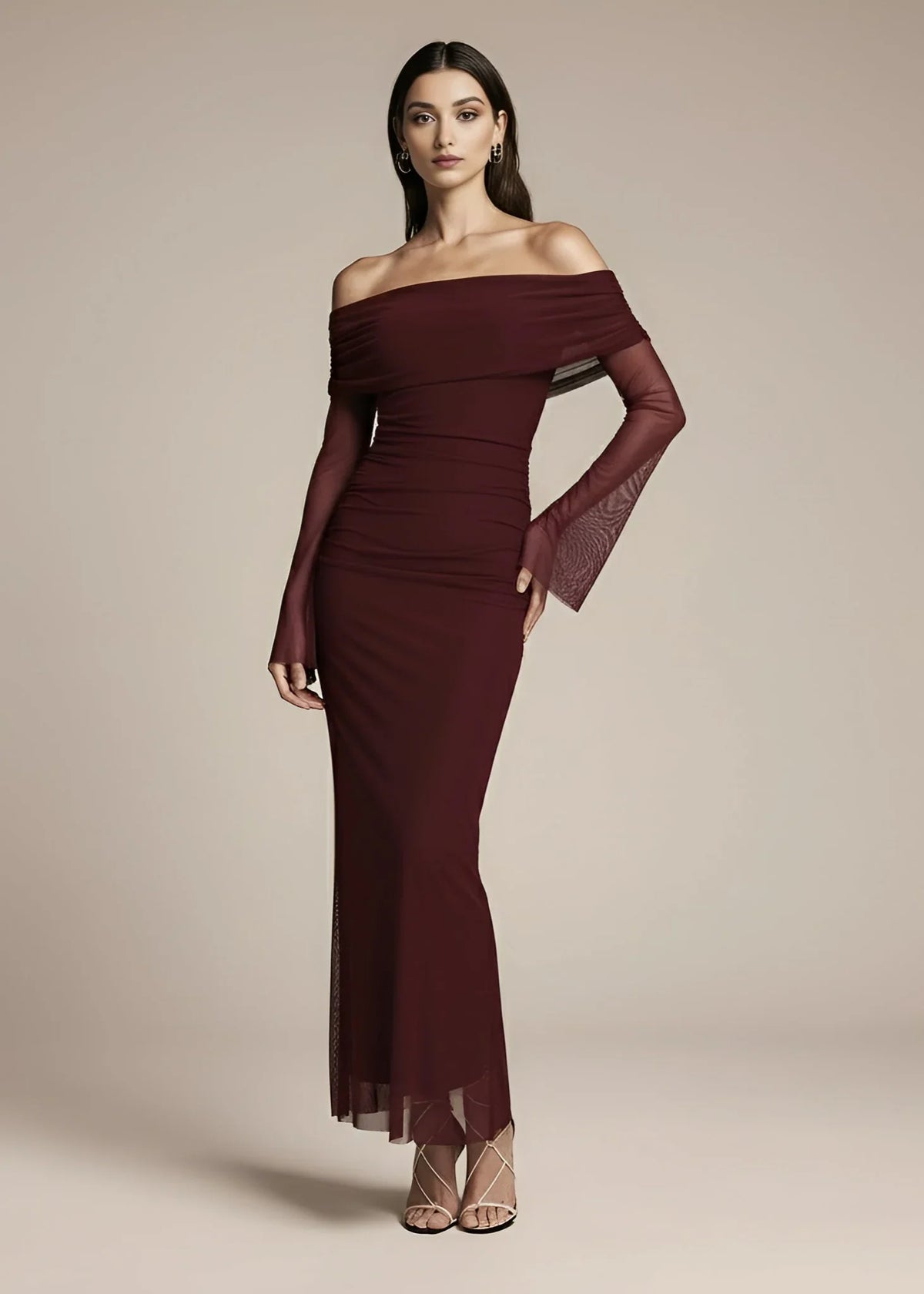 Jesienna sukienka MAXI z siateczki - Sweet Victoria