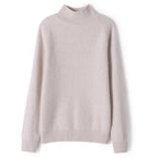 Krótki kaszmirowy sweter z półwysokim kołnierzem