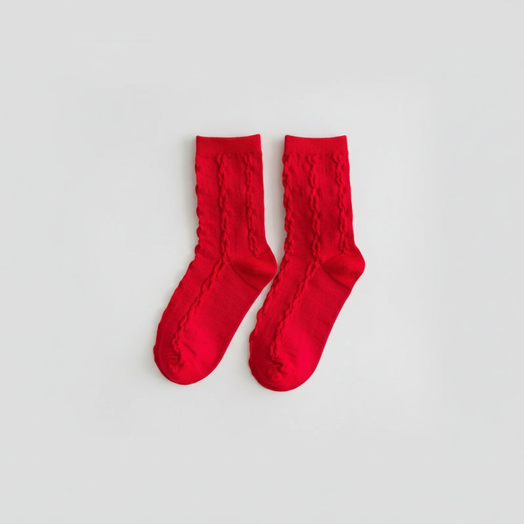 Świąteczne bawełniane skarpetki czerwone
