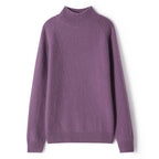 Krótki kaszmirowy sweter z półwysokim kołnierzem