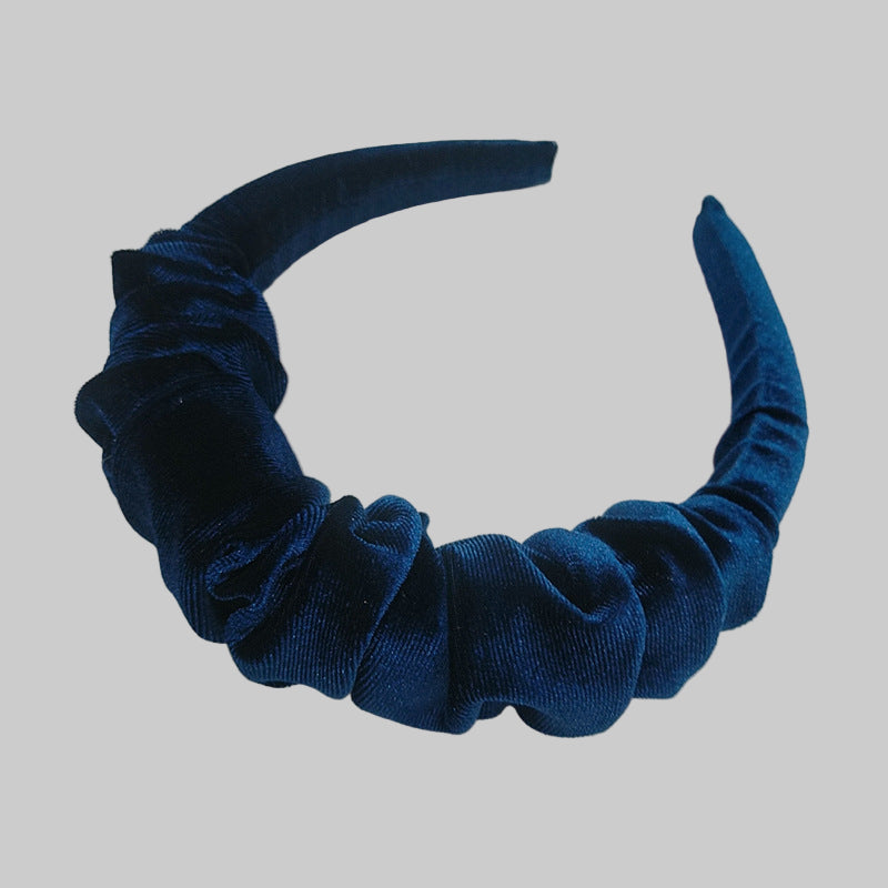 Jesienno-zimowa opaska na głowę z dekoracyjnym marszczeniem