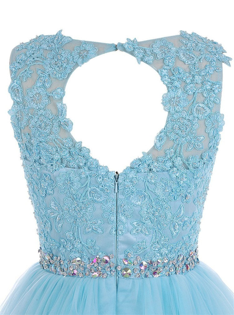 Tiulowa sukienka MINI z podwójnymi ramionami