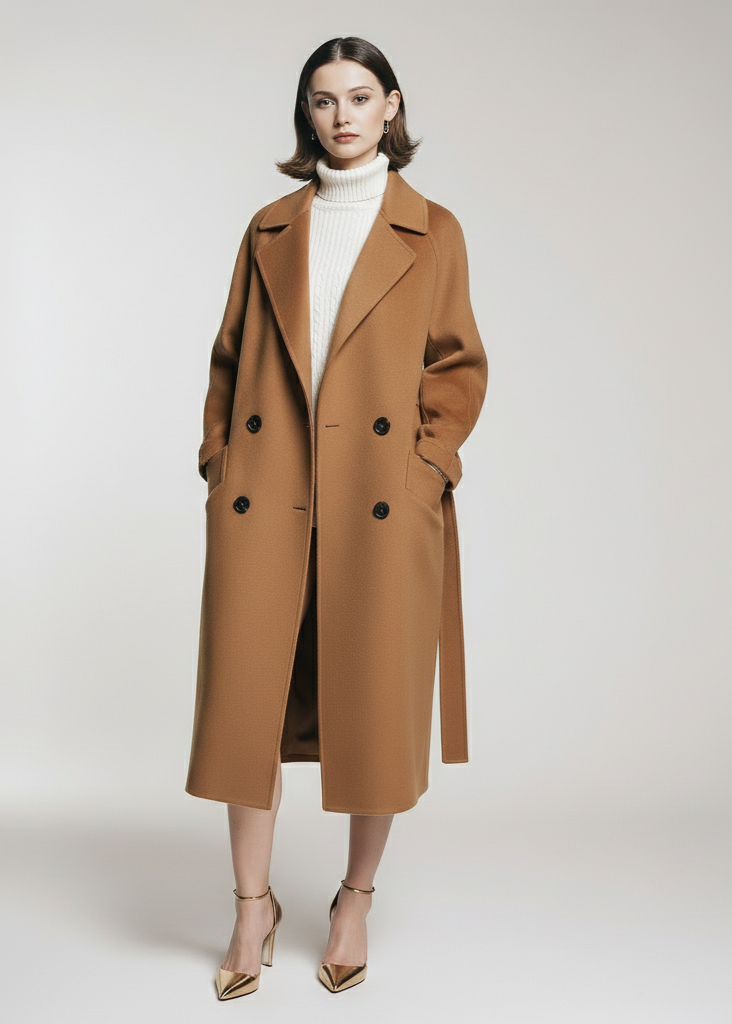 Dwurzędowy płaszcz zapinany na guziki