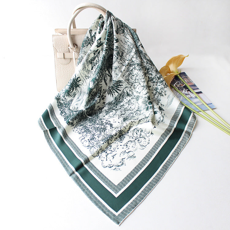 Wzorzysta chusta przedstawiająca łąkę