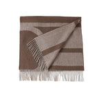 Wełniany żakardowy szalik w geometryczne wzory