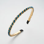 Opaska na głowę z kryształowym łańcuszkiem w stylu retro