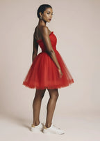 Tiulowa sukienka MINI z falbanami - Sweet Victoria