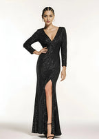 Błyszcząca sukienka wieczorowa MAXI z cekinami - Sweet Victoria