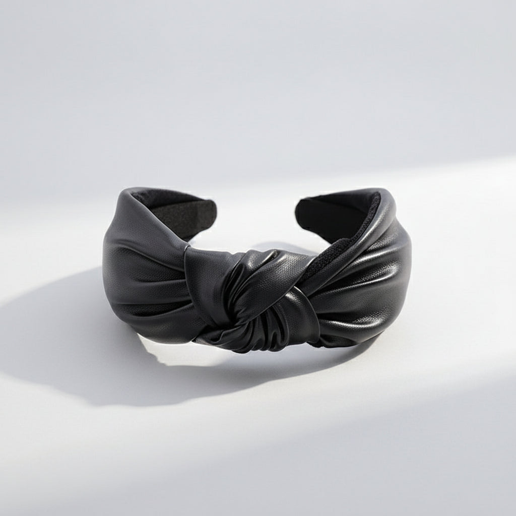 Modna skórzana opaska do włosów ze skóry PU