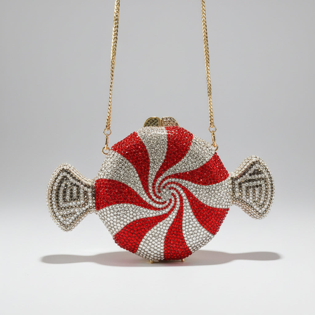 Cukierkowa kopertówka z kryształkami