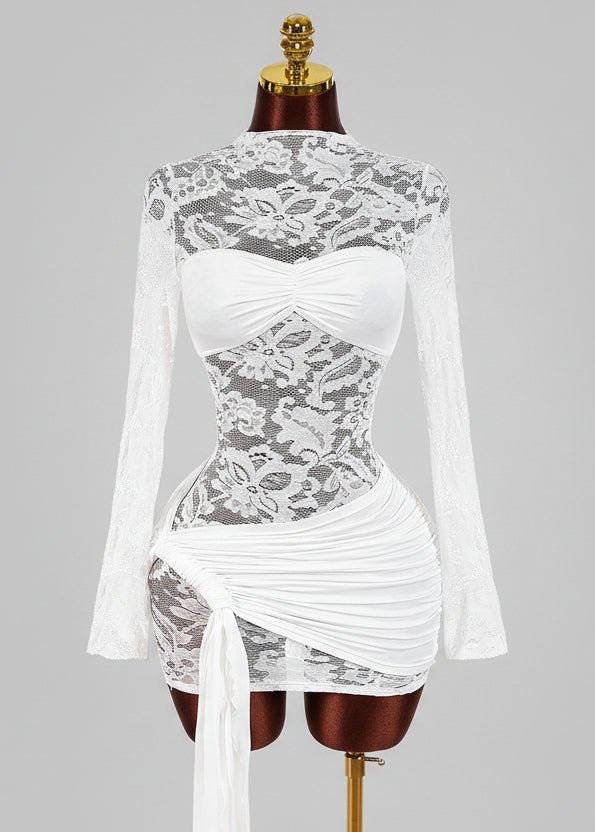 Koronkowa prześwitująca sukienka