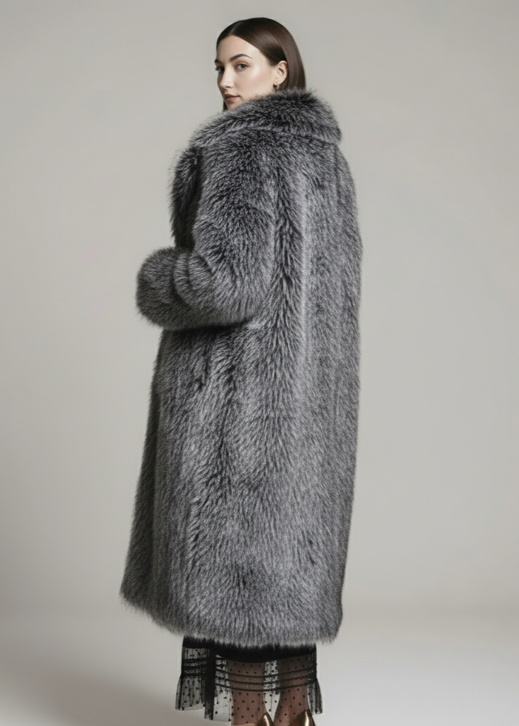 Sztuczne długie futro z lisa