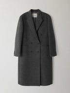 Luźny długi płaszcz z grubej wełny