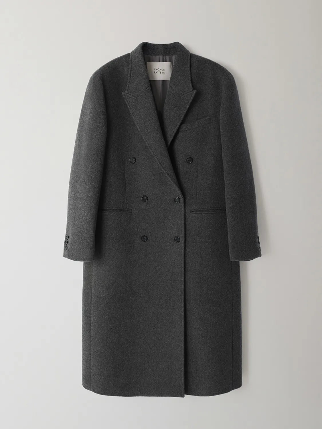 Luźny długi płaszcz z grubej wełny