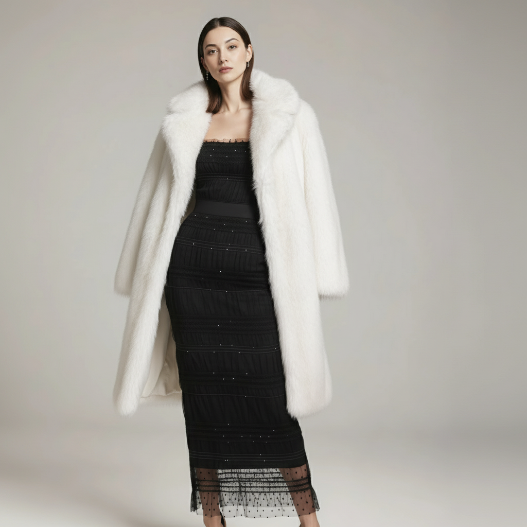 Sztuczne długie futro z lisa