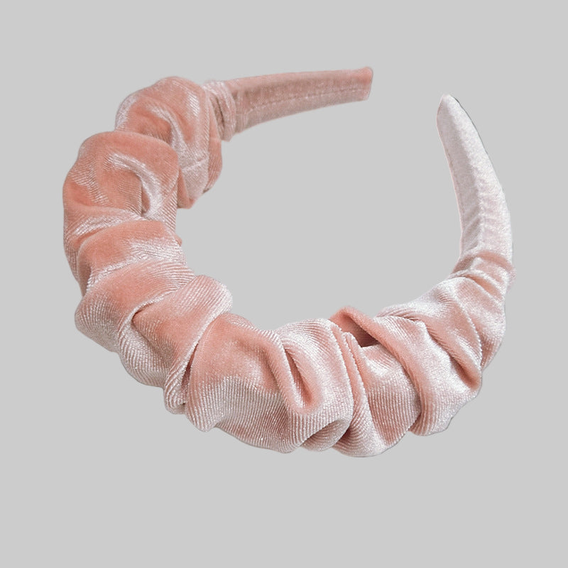 Jesienno-zimowa opaska na głowę z dekoracyjnym marszczeniem